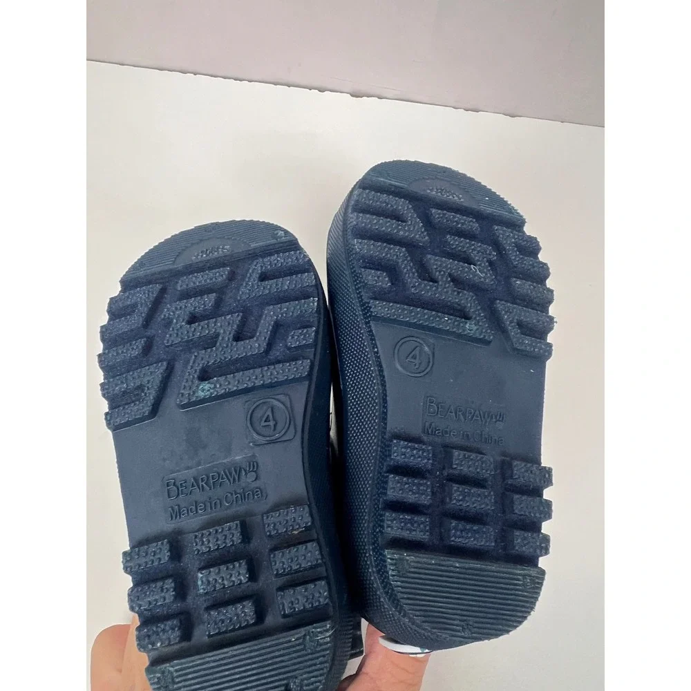 Bearpaw Toddler Navy Blue Rubber Rain Boots Waterproof Chelsea Size 4